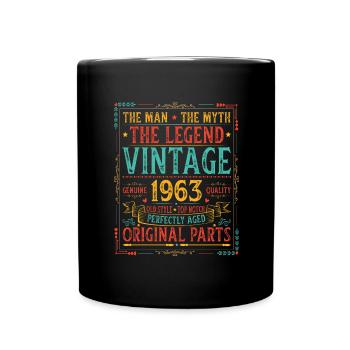 Geburtsjahr 1963 Vintage Geburtstag Legende 1963 - Tasse einfarbig - Schwarz - Vorne