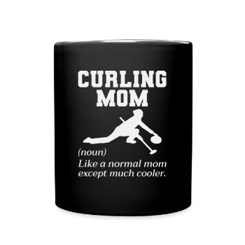 Curling Mama Winter Eissport Curler Muttertag - Tasse einfarbig - Schwarz - Vorne
