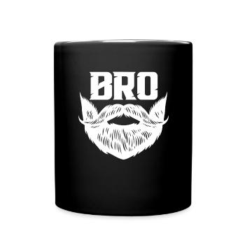 Vollbart und Bartträger Barthaare Schnauzbart - Tasse einfarbig - Schwarz - Vorne