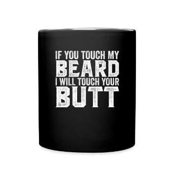 Full beard and beard bearer Beard hair Moustache - Full Colour Mug - black - Front