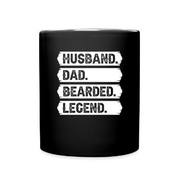 Père barbe barbu avec barbe barbe longue mari - Mug uni - noir - Devant
