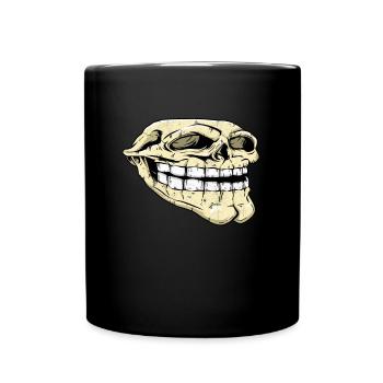 Troll Face Meme lustige Herren Frauen Kinder Junge - Tasse einfarbig - Schwarz - Vorne