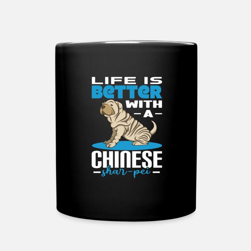 Chinese Shar Pei - Tasse einfarbig - Schwarz