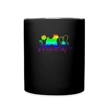 Chinese Shar Pei - Tasse einfarbig - Schwarz - Vorne