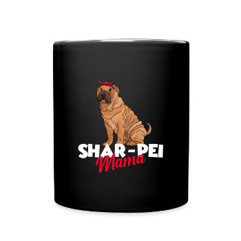 Chinese Shar Pei - Tasse einfarbig - Schwarz - Vorne