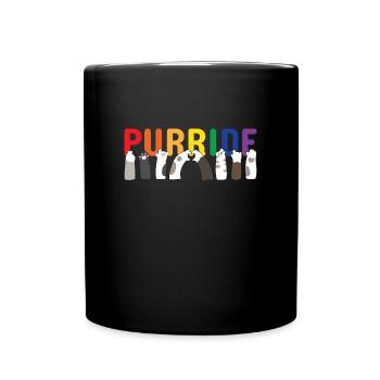 Purride Katzenpfoten Regenbogen Gay - Tasse einfarbig - Schwarz - Vorne