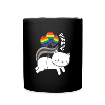 Purride Katze Ballon Regenbogen Gay - Tasse einfarbig - Schwarz - Vorne