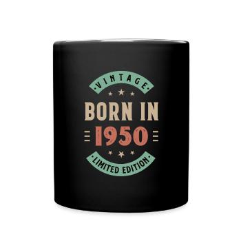 1950 born - birthday born 1950 - Full Colour Mug - black - Front