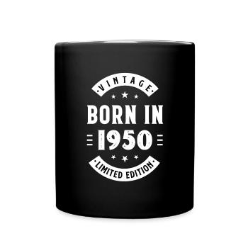 1950 born - birthday born 1950 - Full Colour Mug - black - Front