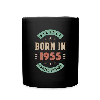 1955 - Baujahr 1955 - Jahrgang 1955 - Tasse einfarbig - Schwarz - Vorne