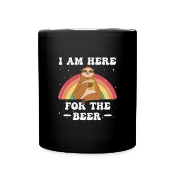 I am here for the beer - Full Colour Mug - black - Front