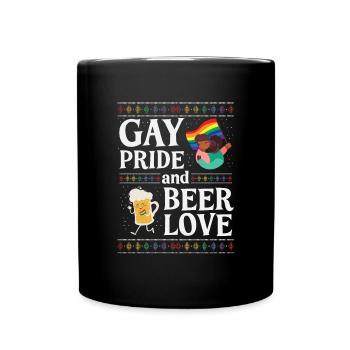 Gay Pride and Beer Love - Full Colour Mug - black - Front