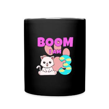 3rd birthday cat - Full Colour Mug - black - Front