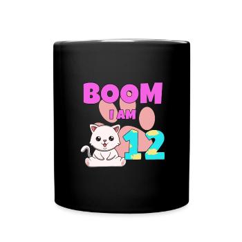 12th birthday cat - Full Colour Mug - black - Front
