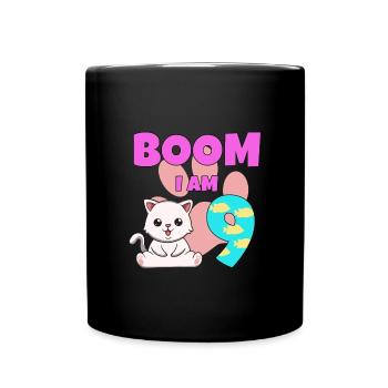 9th birthday cat - Full Colour Mug - black - Front
