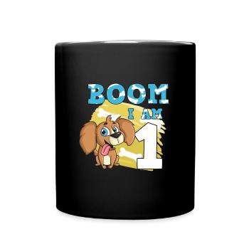 1st birthday dog - Full Colour Mug - black - Front