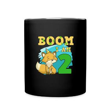 2nd birthday fox - Full Colour Mug - black - Front