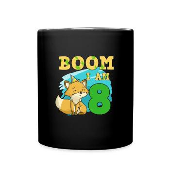 8th birthday fox - Full Colour Mug - black - Front