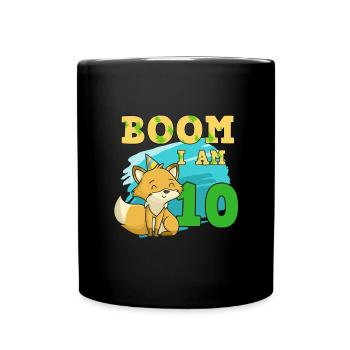 10th birthday fox - Full Colour Mug - black - Front