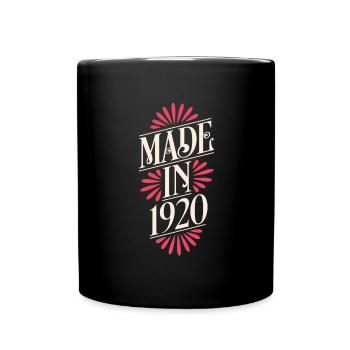 1920 - Baujahr 1920 - Jahrgang 1920 - Tasse einfarbig - Schwarz - Vorne