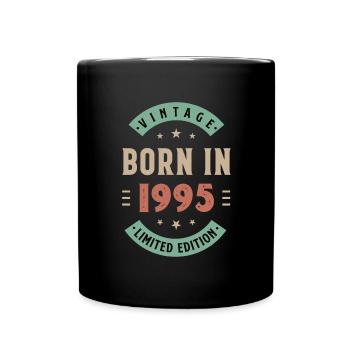 1995 - Baujahr 1995 - Jahrgang 1995 - Tasse einfarbig - Schwarz - Vorne