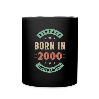 2000 - Baujahr 2000 - Jahrgang 2000 - Tasse einfarbig - Schwarz - Vorne