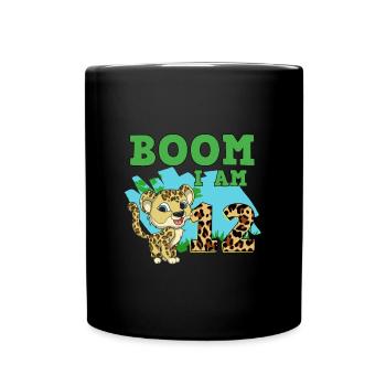 12th Birthday Leopard - Full Colour Mug - black - Front