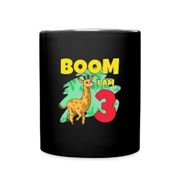 3rd birthday giraffe - Full Colour Mug - black - Front