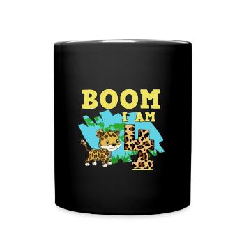 4th birthday Jaguar - Full Colour Mug - black - Front