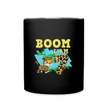 7. Geburtstag Jaguar - Tasse einfarbig - Schwarz - Vorne