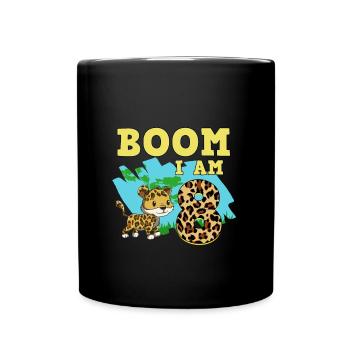 8th birthday Jaguar - Full Colour Mug - black - Front