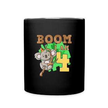 4th birthday koala - Full Colour Mug - black - Front