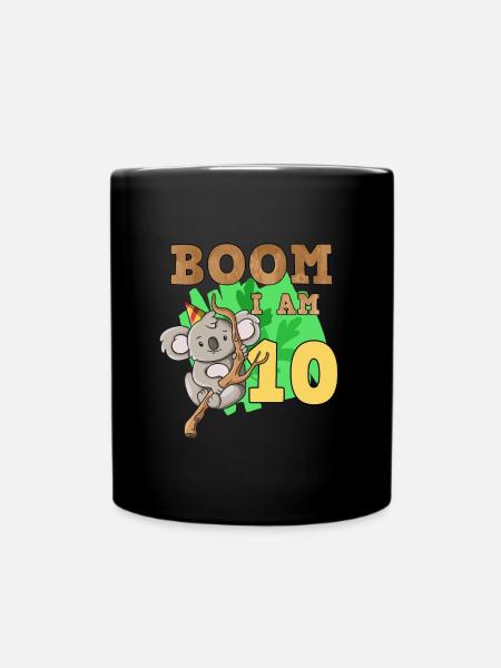 10. Geburtstag Koala - Tasse einfarbig - Schwarz