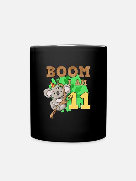 11. Geburtstag Koala - Tasse einfarbig - Schwarz