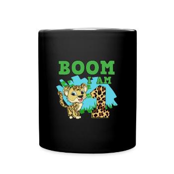 1er anniversaire léopard - Mug uni - noir - Devant