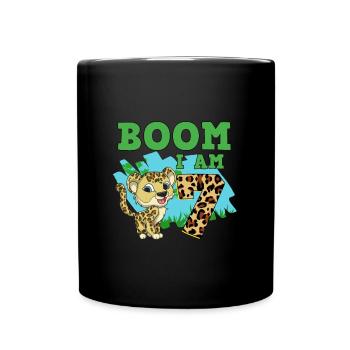 7. Geburtstag Leopard - Tasse einfarbig - Schwarz - Vorne