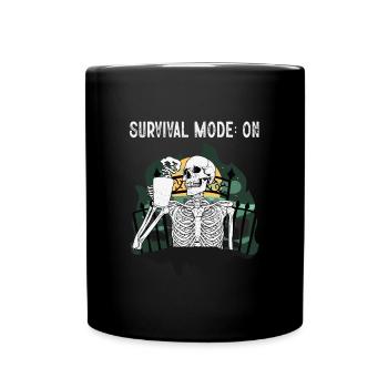 Mode survie: activé - Mug uni - noir - Devant