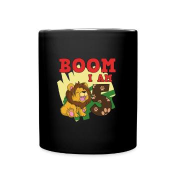 5. Geburtstag - Tasse einfarbig - Schwarz - Vorne