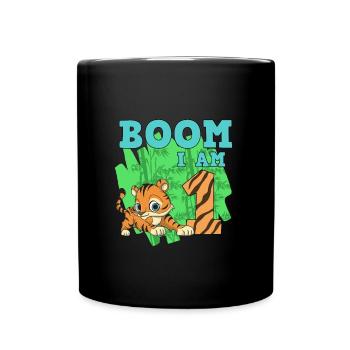 1. Geburtstag - Tasse einfarbig - Schwarz - Vorne