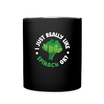 Spinat - Tasse einfarbig - Schwarz - Vorne