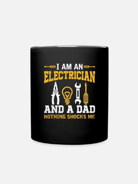 Ehemann Papa Elektriker Held - Enfärgad mugg - svart