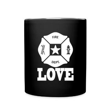 Feuerwehr Brandbekämpfung Geschenk Feuerwehrmann - Tasse einfarbig - Schwarz - Vorne