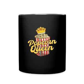 Popcorn-Königin - Tasse einfarbig - Schwarz - Vorne
