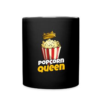 Popcorn-Königin - Tasse einfarbig - Schwarz - Vorne