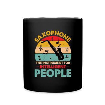 Saxofon Saxofonist Saxophon Musik Saxophonespieler - Tasse einfarbig - Schwarz - Vorne