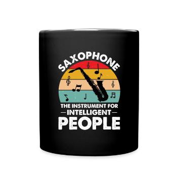 Saxofon Saxofonist Saxophon Musik Saxophonespieler - Tasse einfarbig - Schwarz - Vorne