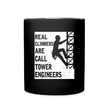 Cable fitter Tower Engineer Overhead line profession - Full Colour Mug - black - Front