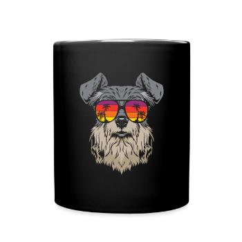 Zwergschnauzer - Tasse einfarbig - Schwarz - Vorne