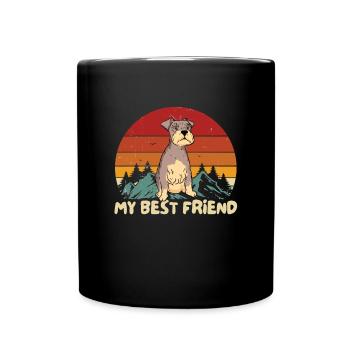 Zwergschnauzer - Tasse einfarbig - Schwarz - Vorne