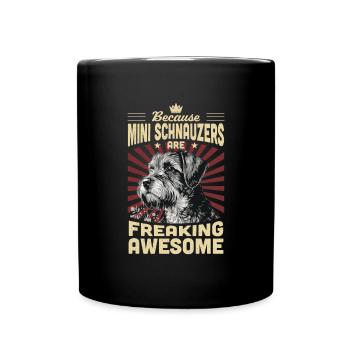 Zwergschnauzer - Tasse einfarbig - Schwarz - Vorne